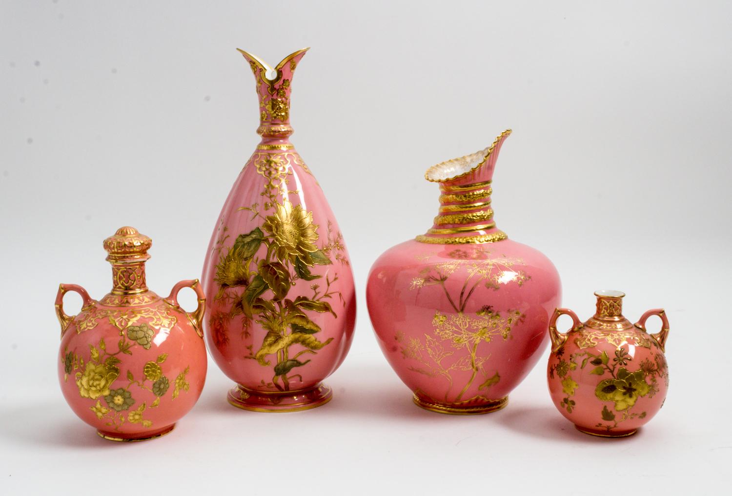 Four Royal Crown Derby Porcelain Articles Height of tallest 12 1/2 inches. — 19TH/20TH CENTURY