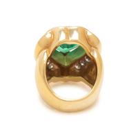 SUSAN BERMAN, YELLOW GOLD, EMERALD AND DIAMOND RING