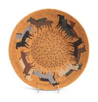 Polychrome Basket, with Horses