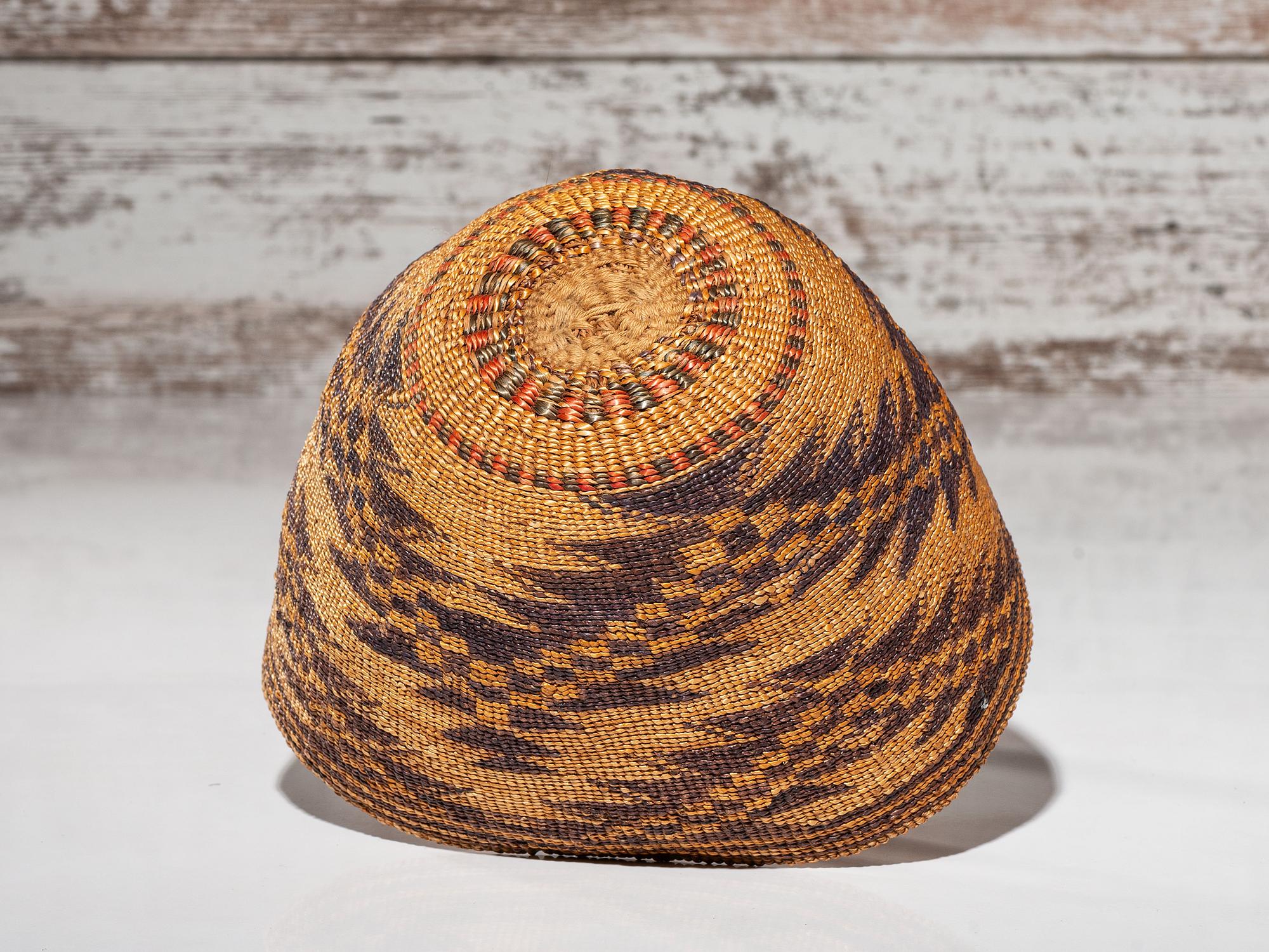 Modoc Polychrome Basketry Hat