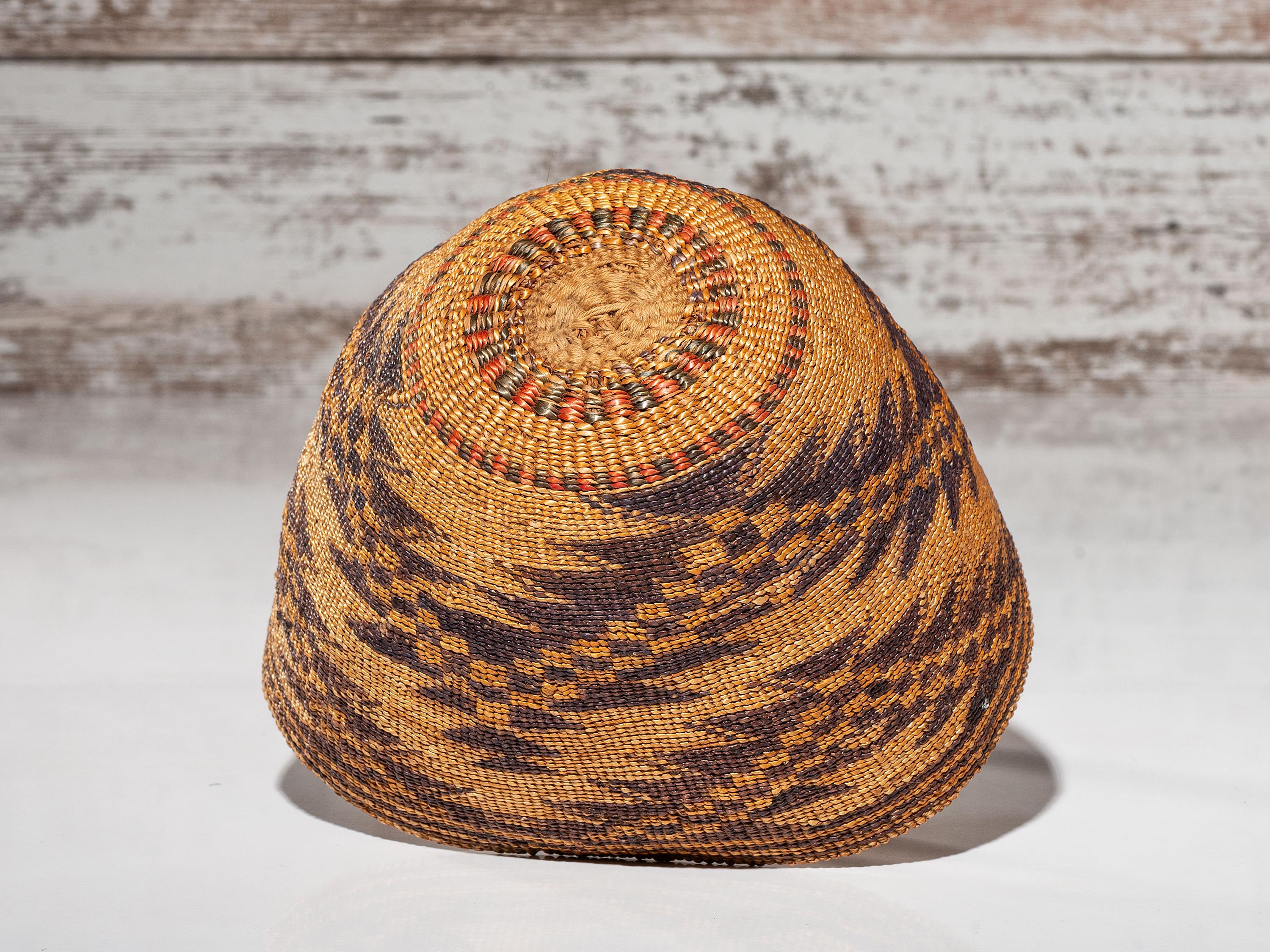Modoc Polychrome Basketry Hat