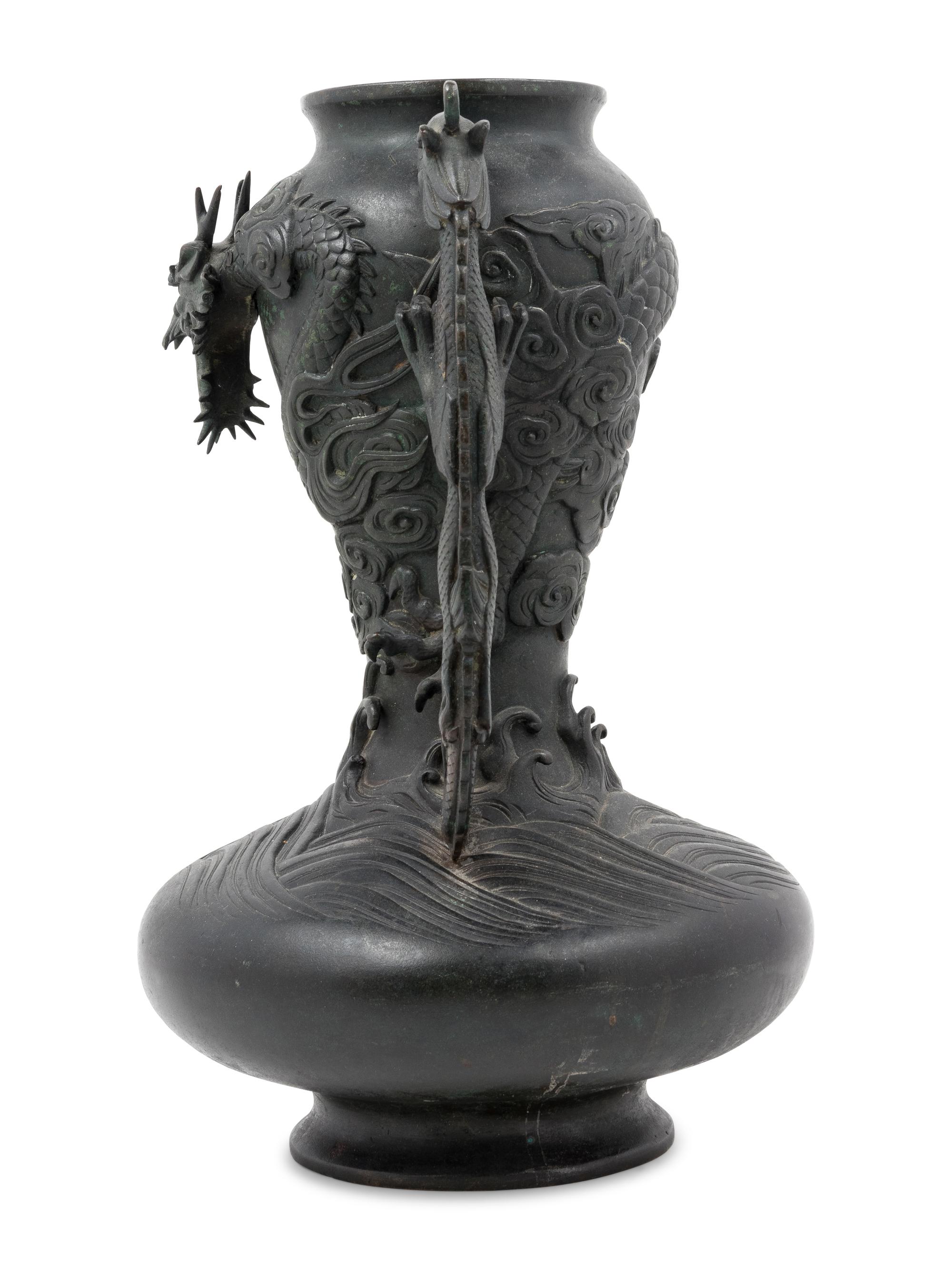 A Japanese Bronze Urn