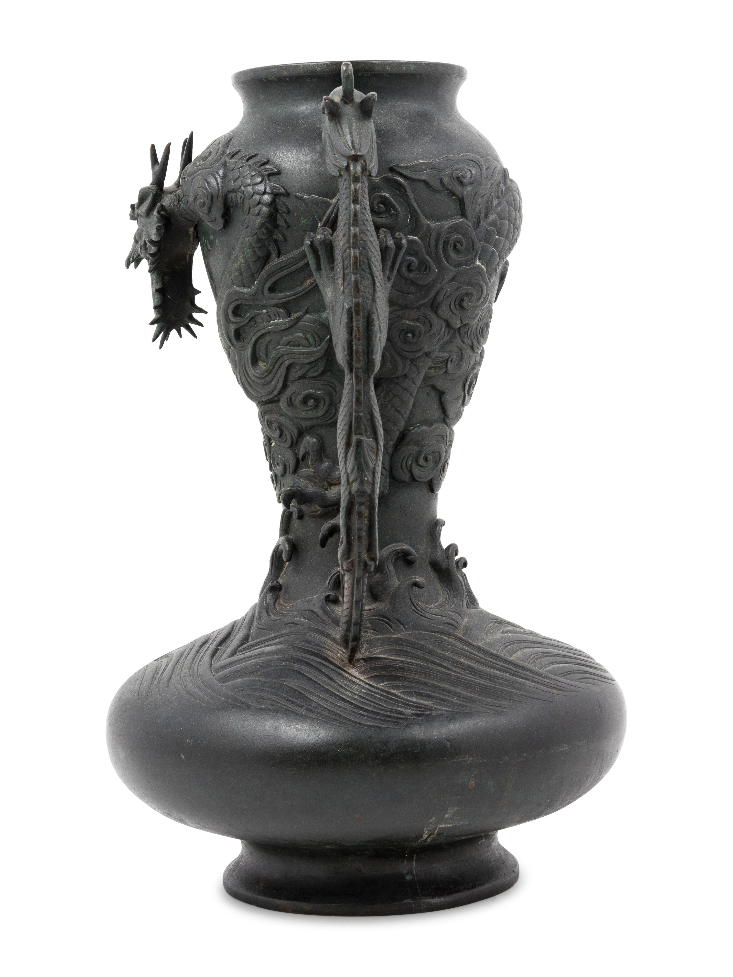 A Japanese Bronze Urn