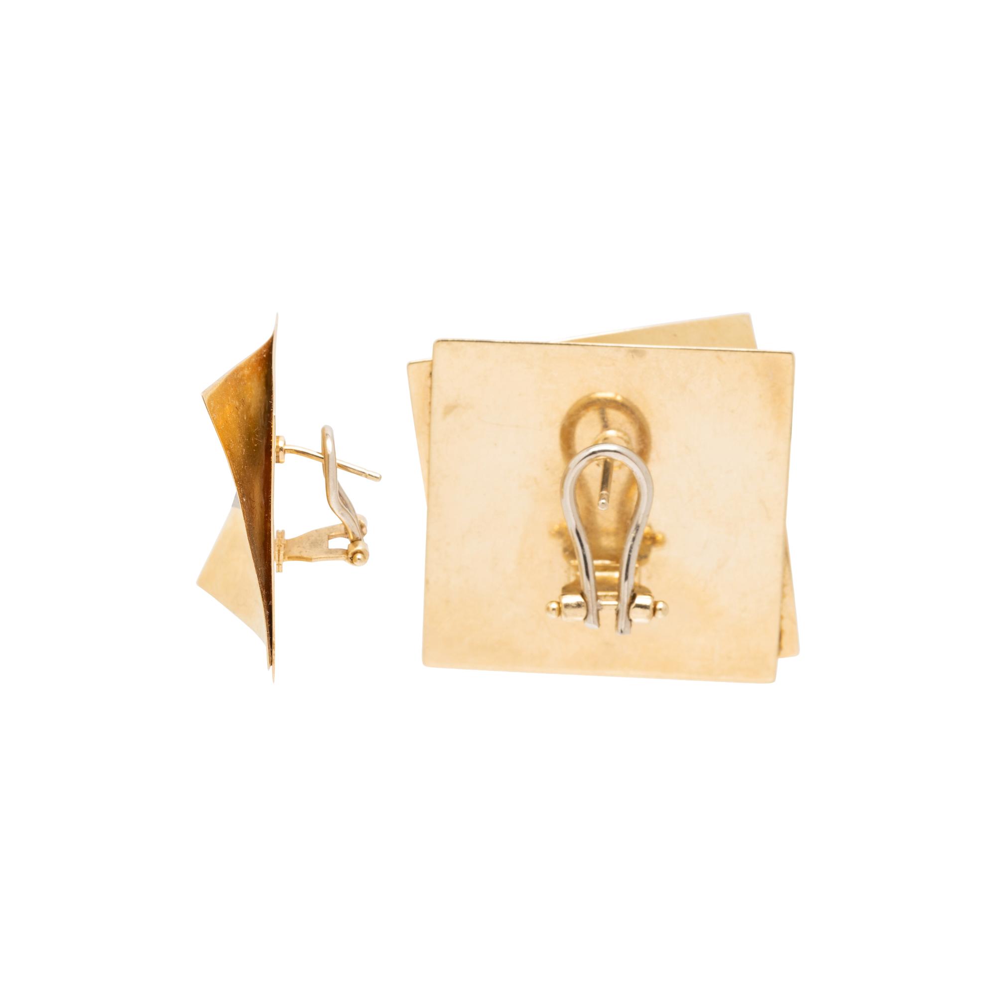 YELLOW GOLD CLIP EARRINGS