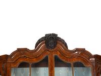 A Dutch Part Ebonized Walnut Bookcase or Vitrine Cabinet