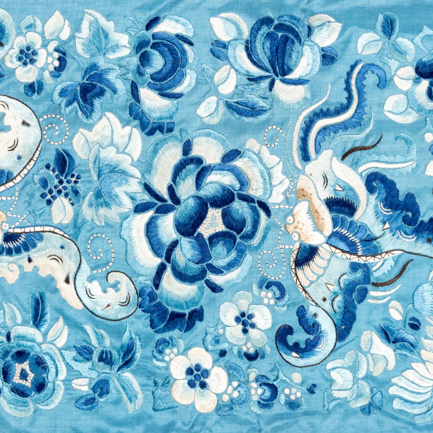 Two Chinese Embroidered Silk Skirts, 19th Century 清晚期 馬面裙兩件