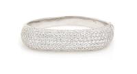 A White Gold and Diamond Bangle Bracelet, 33.10 dwts.