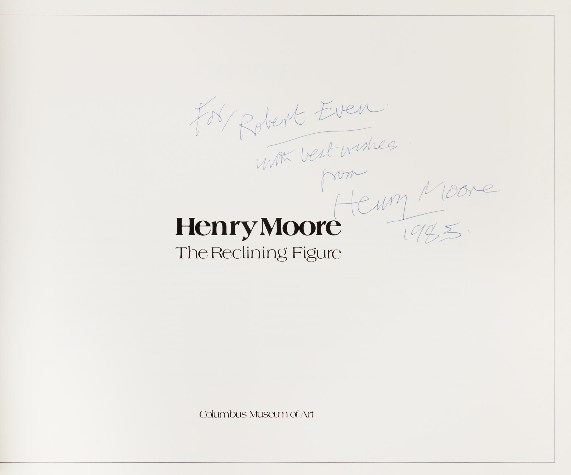 MOORE, Henry (1898-1986). Two works by Moore, comprising: