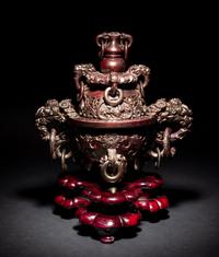 A Chinese Hardstone Tripod Incense Burner