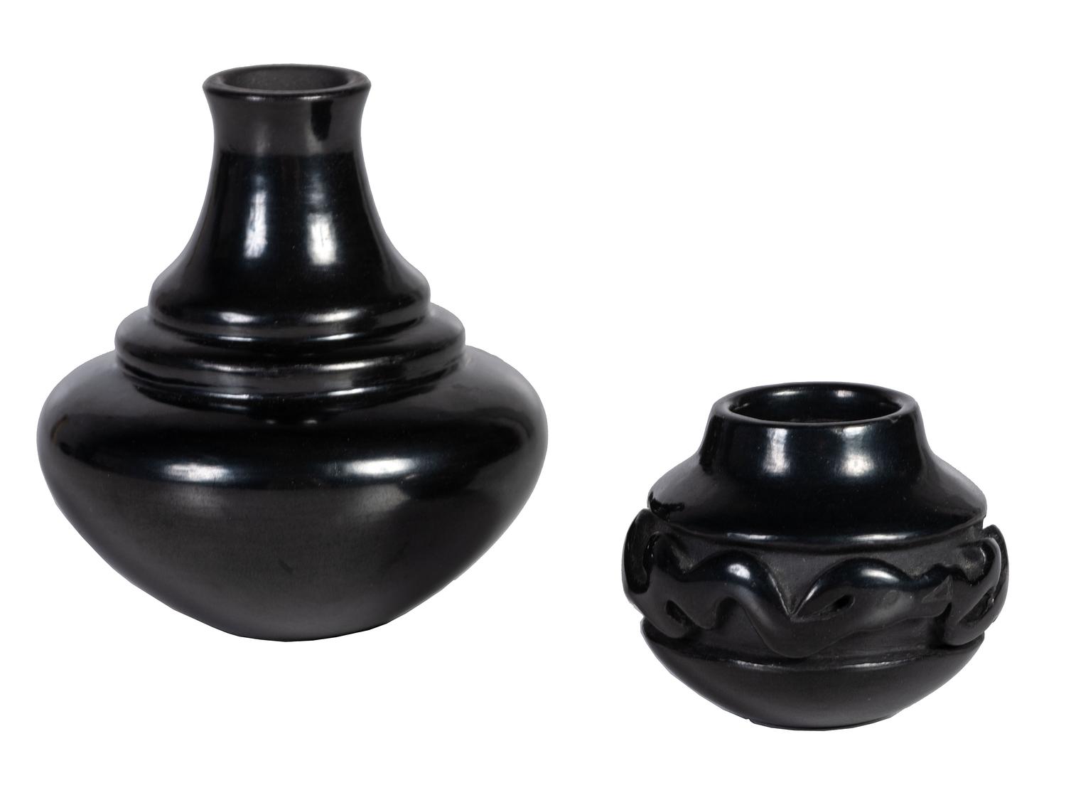 Miniature Blackware Pottery Jars