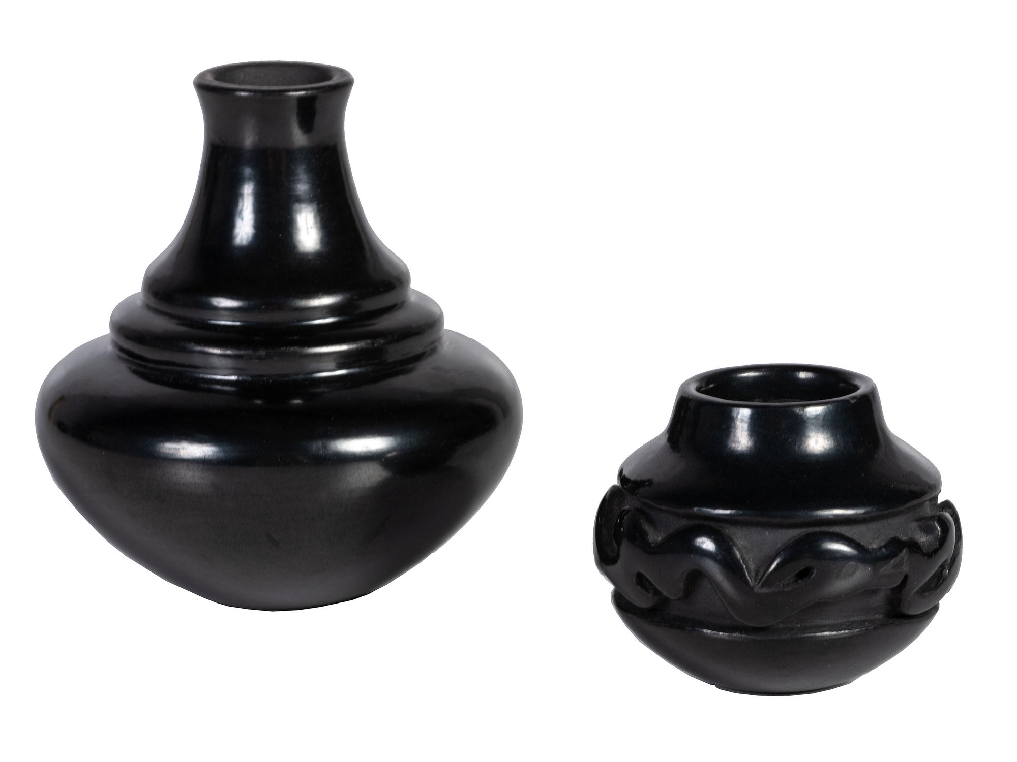 Miniature Blackware Pottery Jars