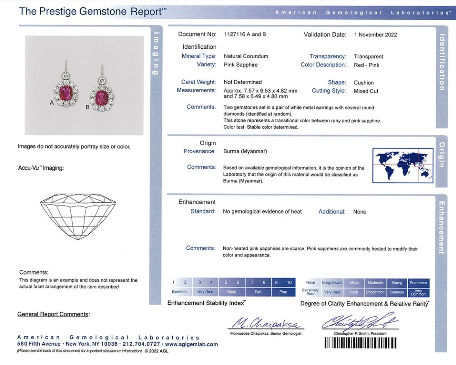PINK SAPPHIRE AND DIAMOND EARRINGS