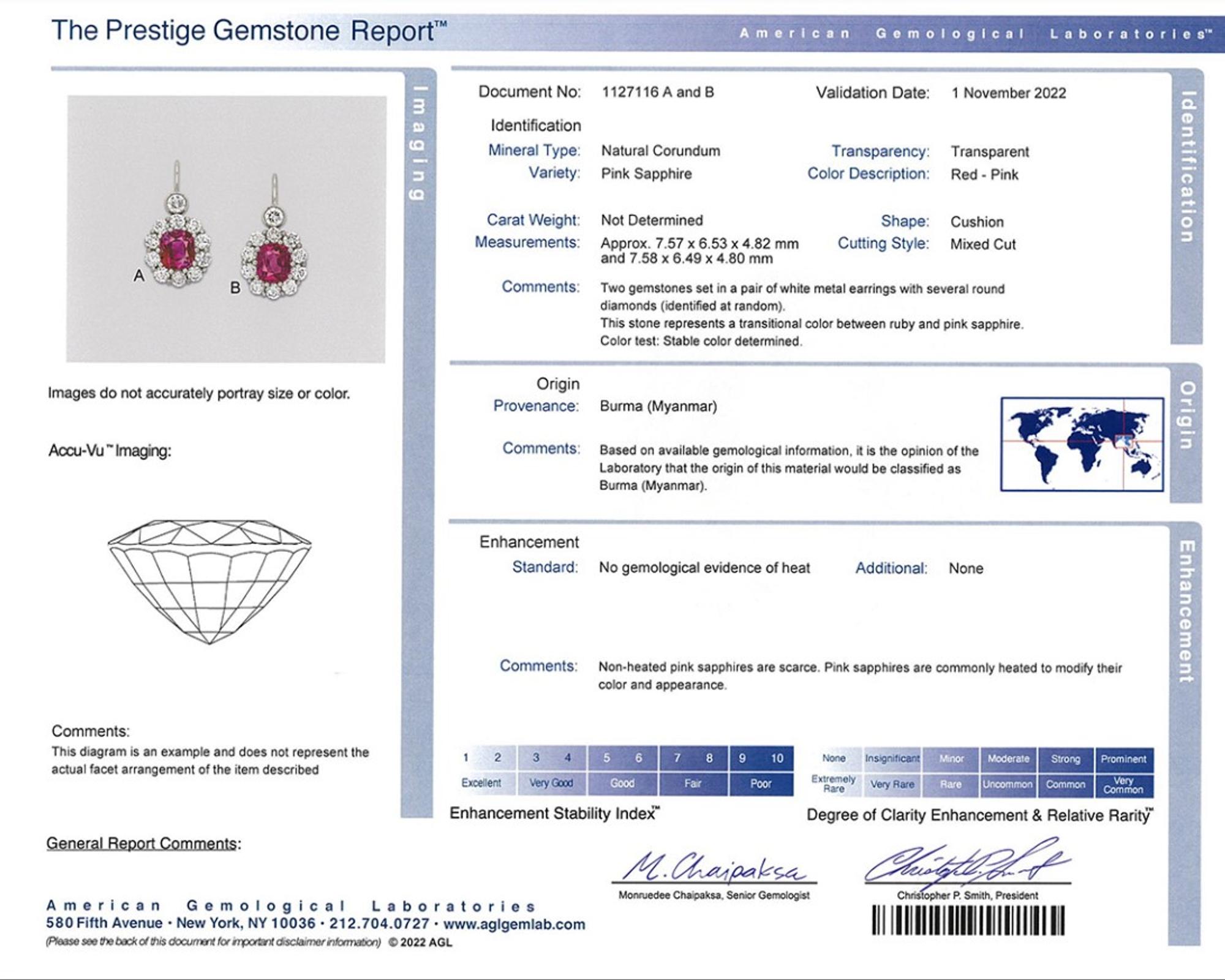 PINK SAPPHIRE AND DIAMOND EARRINGS