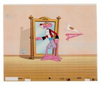 Pink Panther. Pink Panther in front of a mirror, ca 1990s.