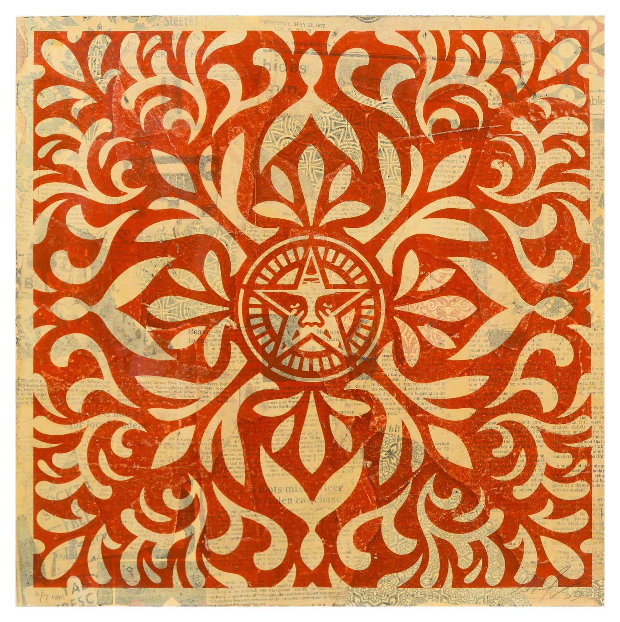 Shepard Fairey, (American, b. 1970), Japanese Star HPM Collage (Red), 2010