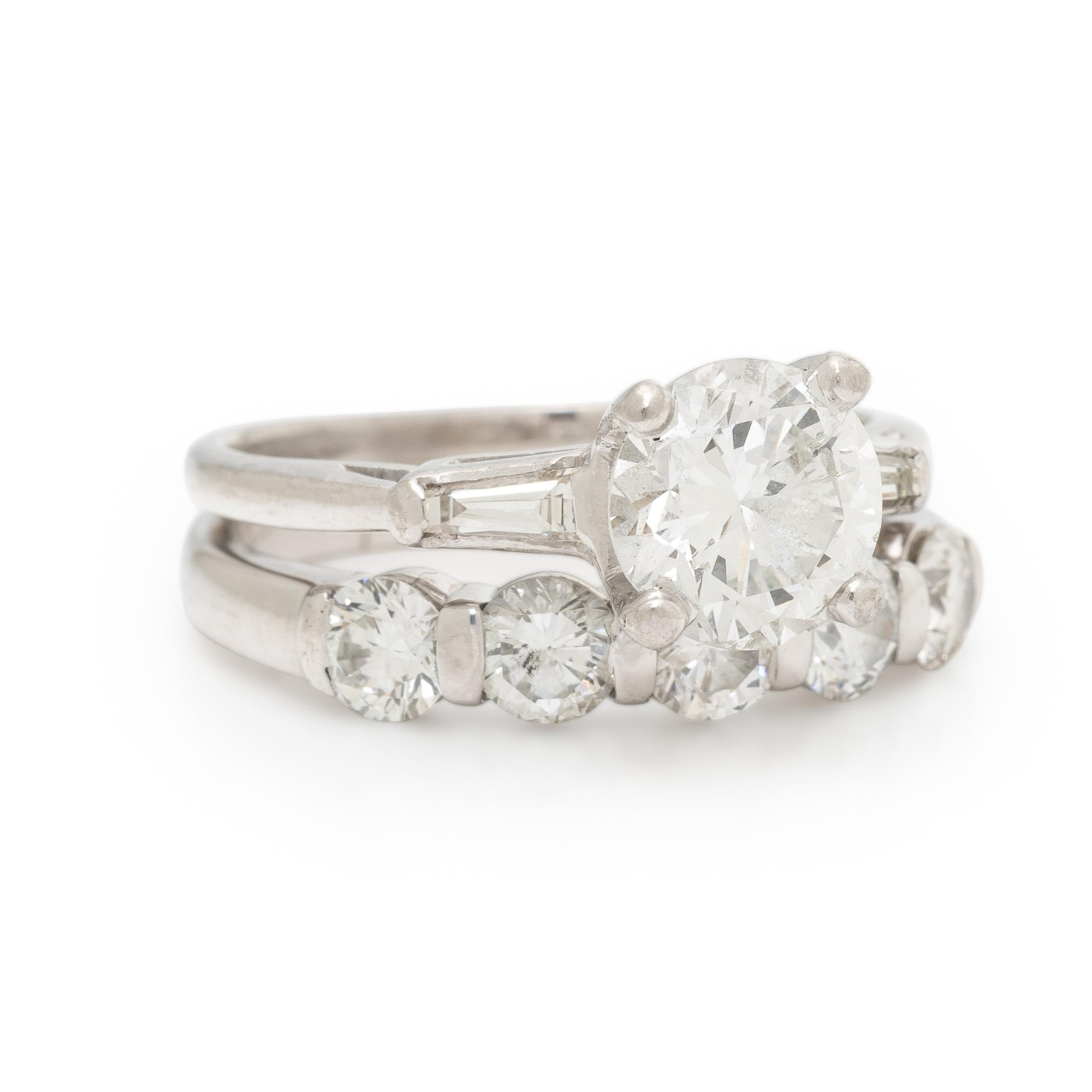 Diamond, Platinum, and White Gold Ring