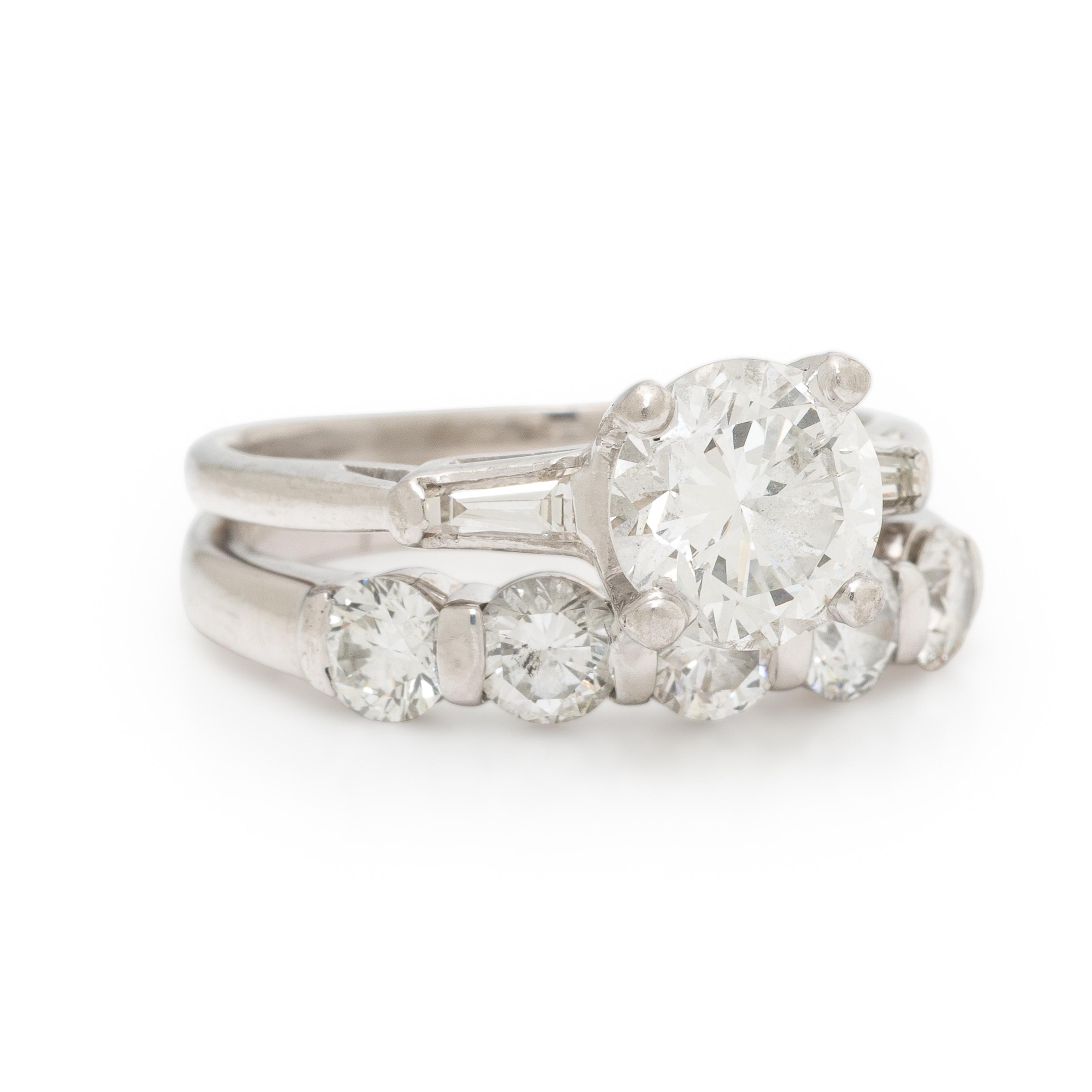 Diamond, Platinum, and White Gold Ring