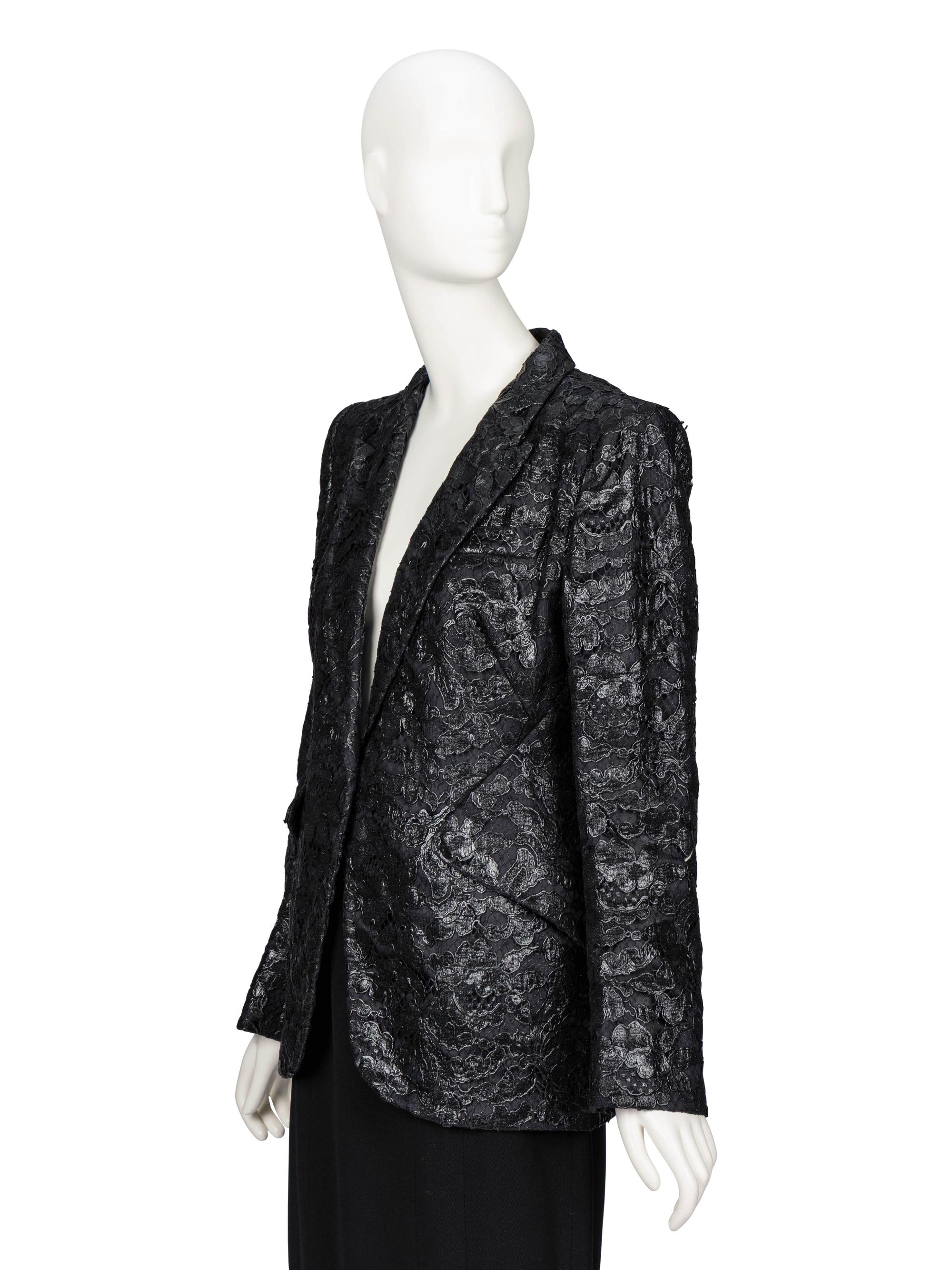 Alexander McQueen, Lacquered Lace Tailored Blazer