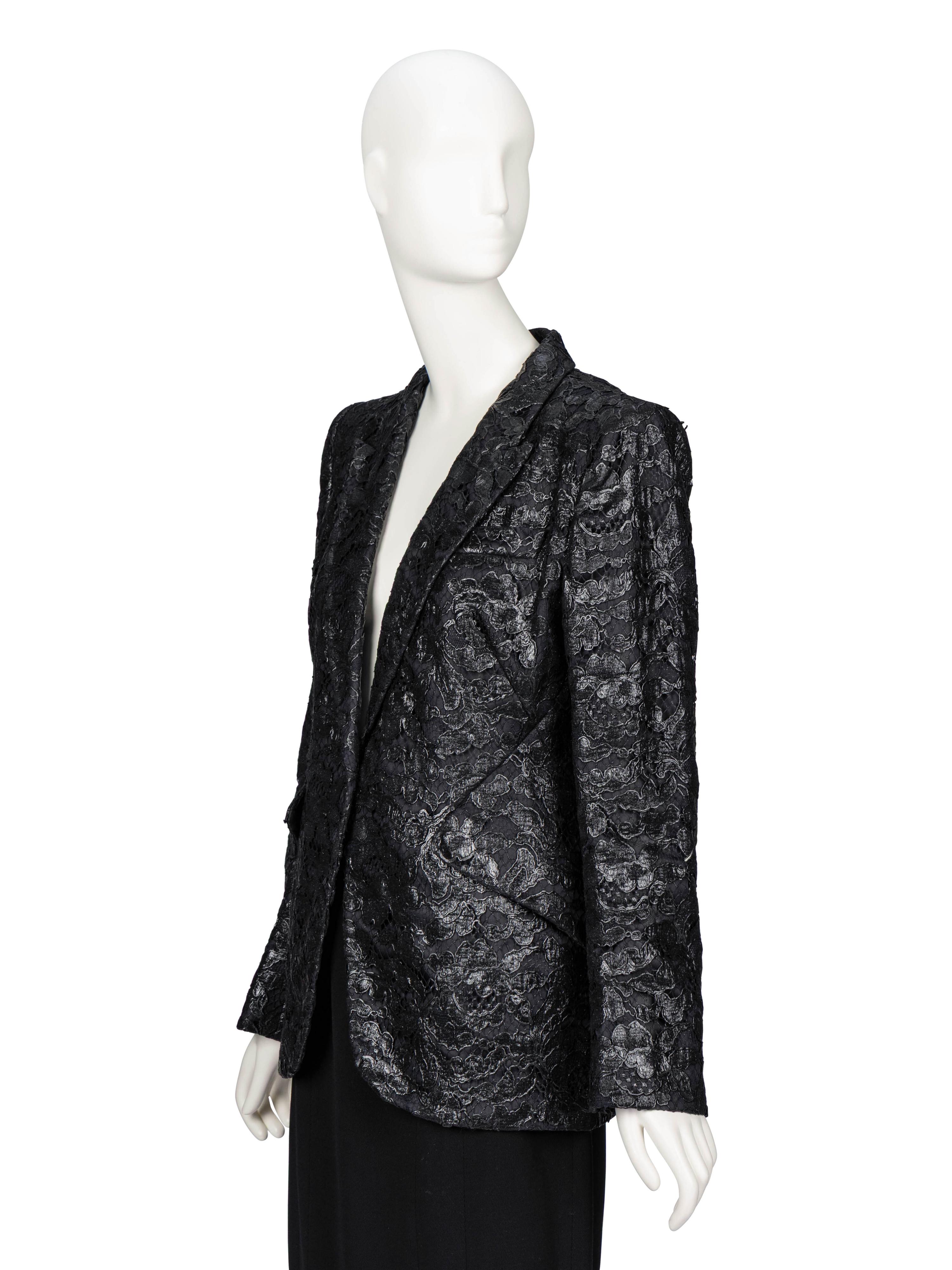 Alexander McQueen, Lacquered Lace Tailored Blazer
