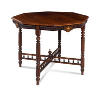 An Edwardian Style Rosewood and Marquetry Table