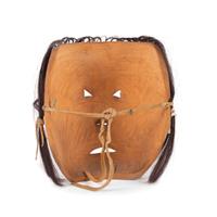 Carved and Painted Wooden Portrait Mask