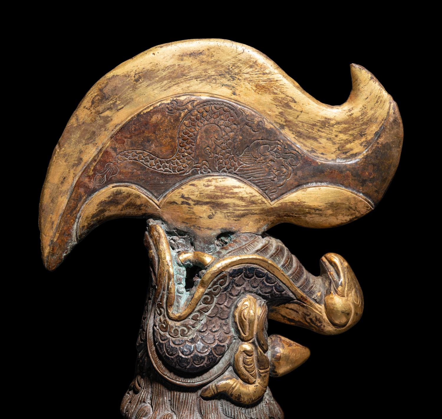 Two Tibetan Gilt Bronze Ritual Daggers