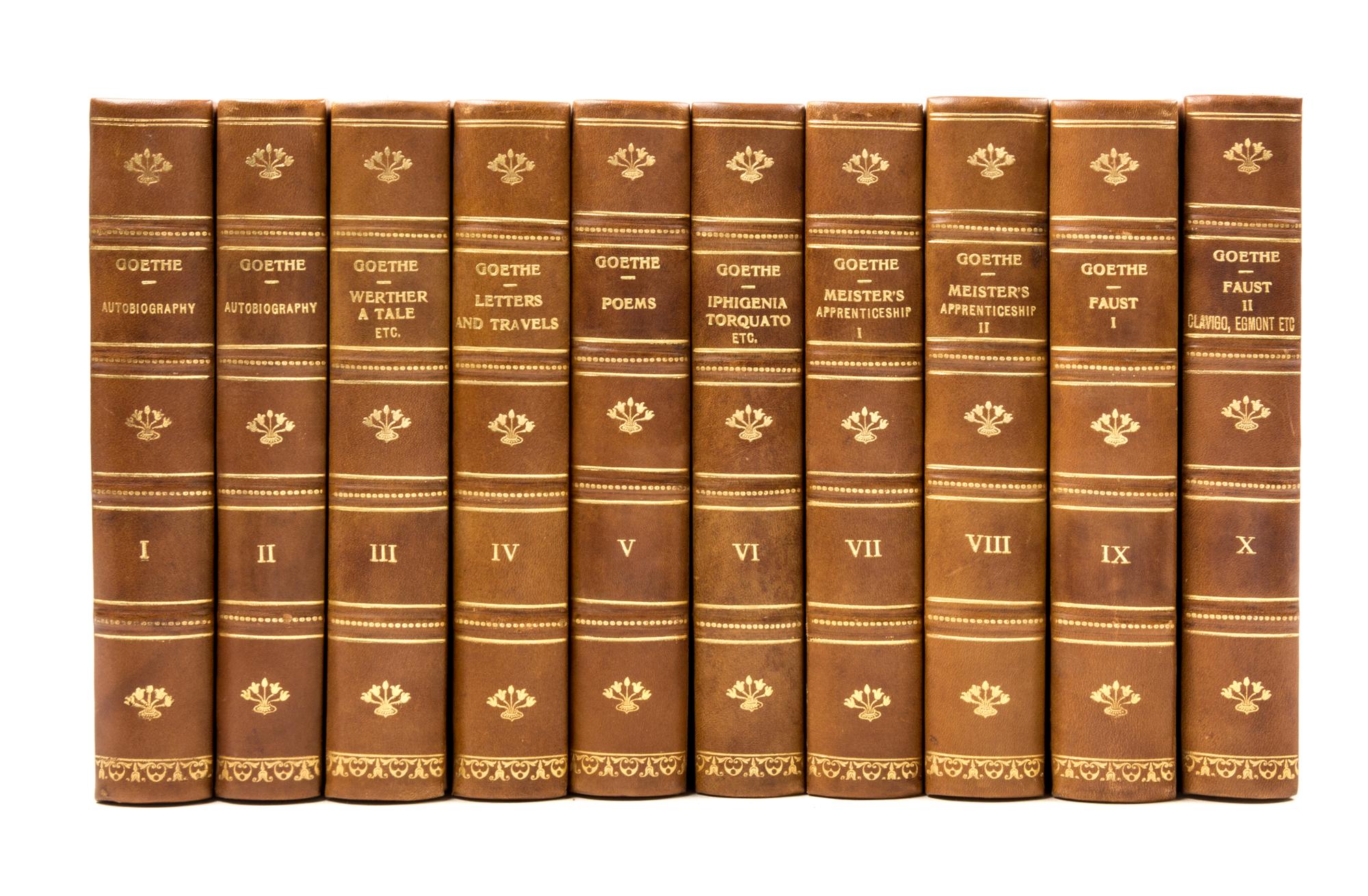 GOETHE, JOHANN WOLFGANG VON. Works. London, (1882). 10 vols. Edition de Luxe.