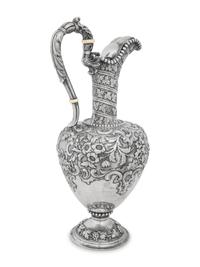 A Scottish Victorian Silver Repousse Ewer