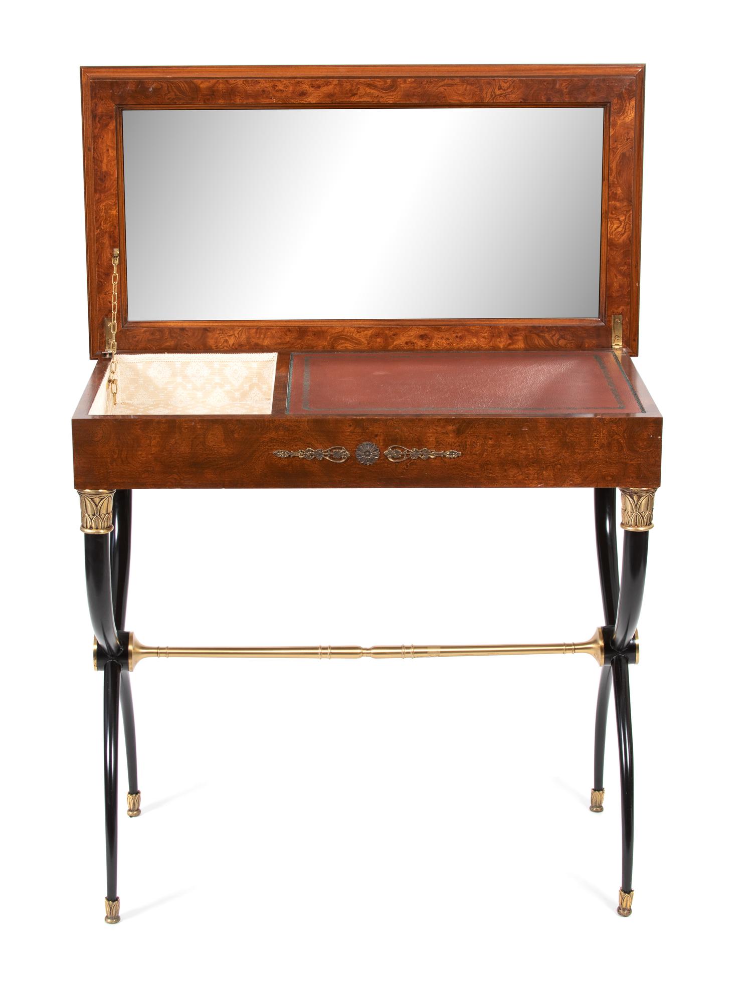 A Charles X Style Partially Ebonized Ladies Desk Height 32 x width 33 1/2 x depth 17 3/4 inches. — 20TH CENTURY