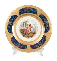 A Set of Ten Limoges Porcelain Polychrome and Gilt-Encrusted Cabinet Plates — Late 19th Century