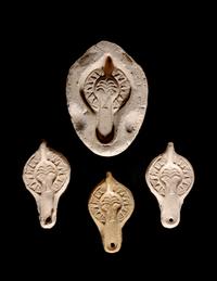 A Roman Gypsum Oil Lamp Mold with a Palm Tree
