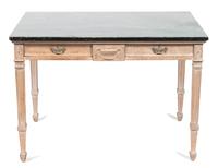 An Adam Style Carved Pine Writing Table Height 29 1/2 x width 42 x depth 28 inches. — 20TH CENTURY