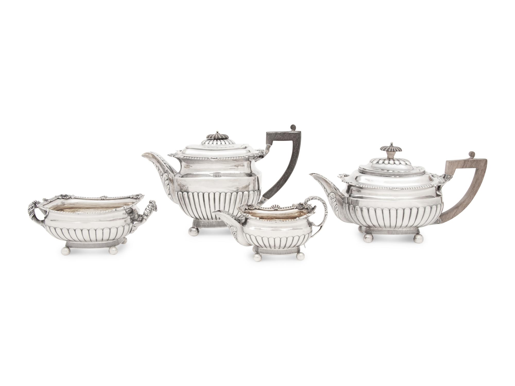 An Assembled George III Silver Four-Piece Tea and Coffee Service