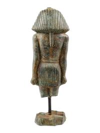 An Egyptian Style Bronze Portrait Sculpture of a Pharaoh