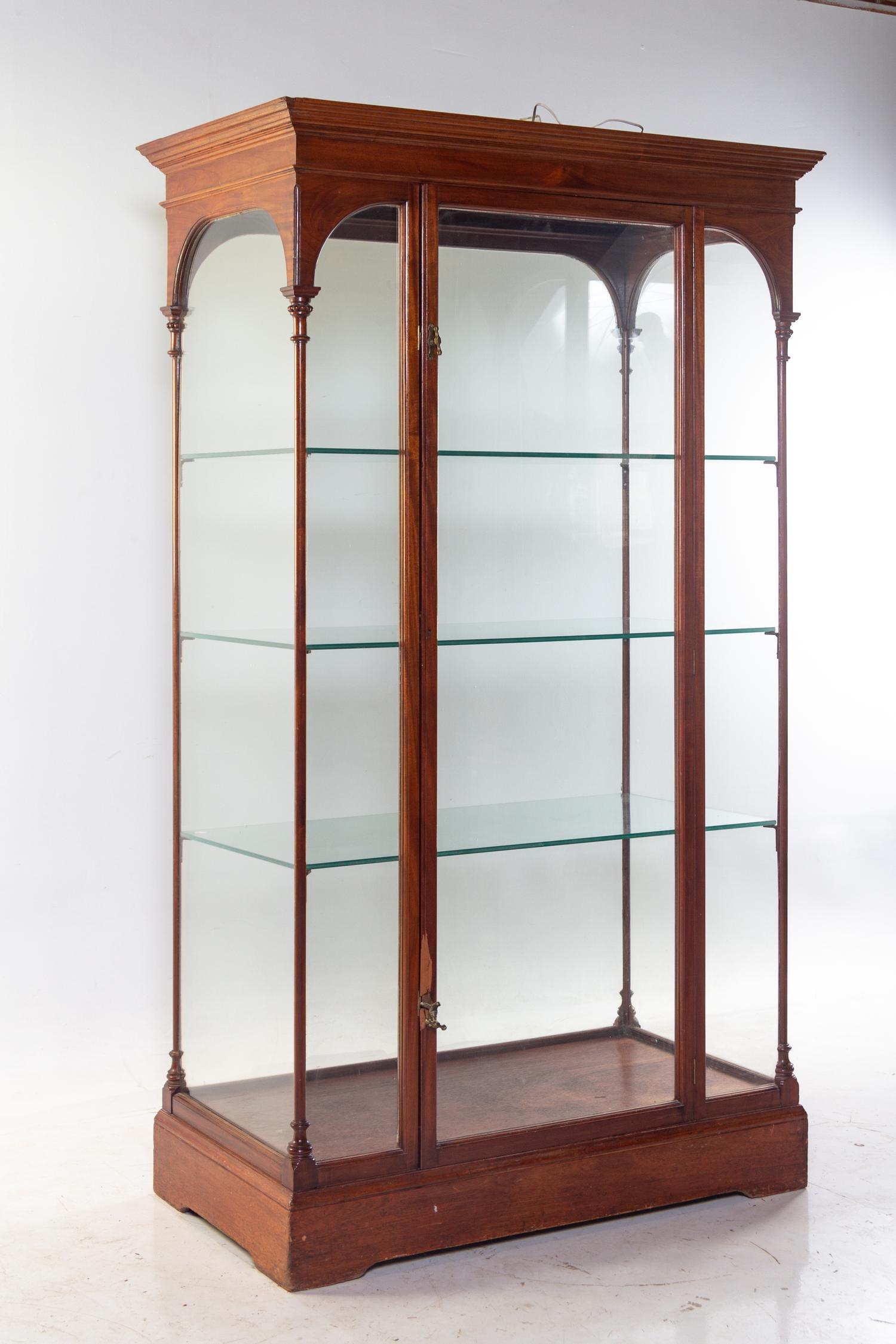 A Continental Mahogany Vitrine Cabinet
