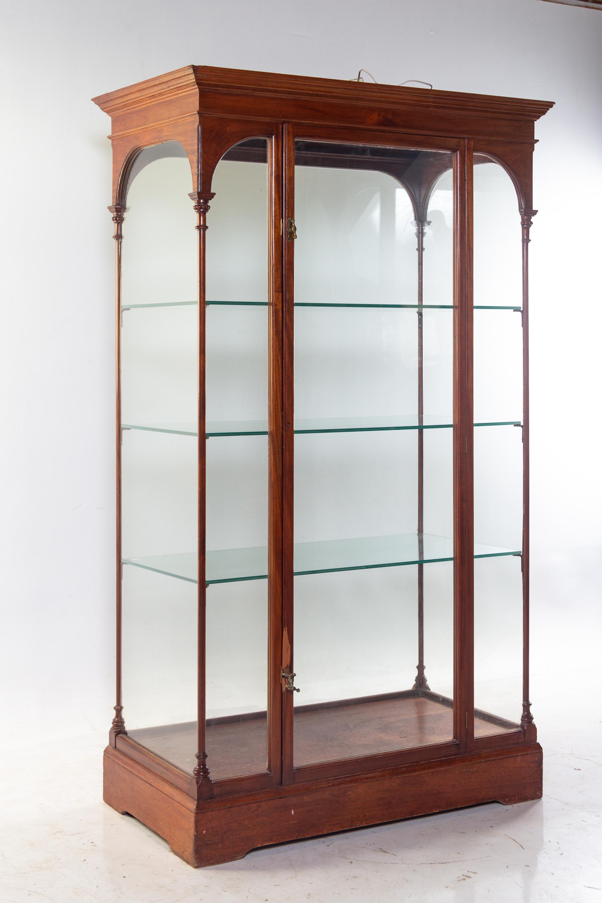 A Continental Mahogany Vitrine Cabinet