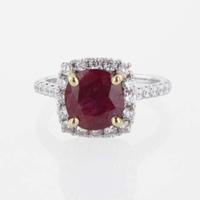 An 18K Gold, Ruby, and Diamond Ring