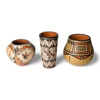 Pueblo Polychrome Pottery Jars