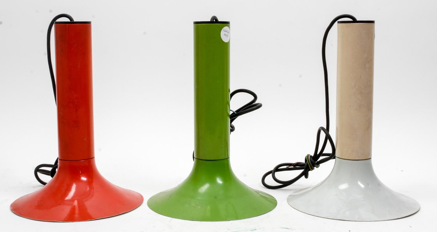 French, c.1950, a set of three pendant lights