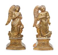 A Pair of Italian Gilt Metal Clad Angels