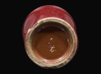 A small Chinese copper-red glazed cabinet vase, Meiping, probably Qianlong period 銅紅釉小梅瓶 或清乾隆