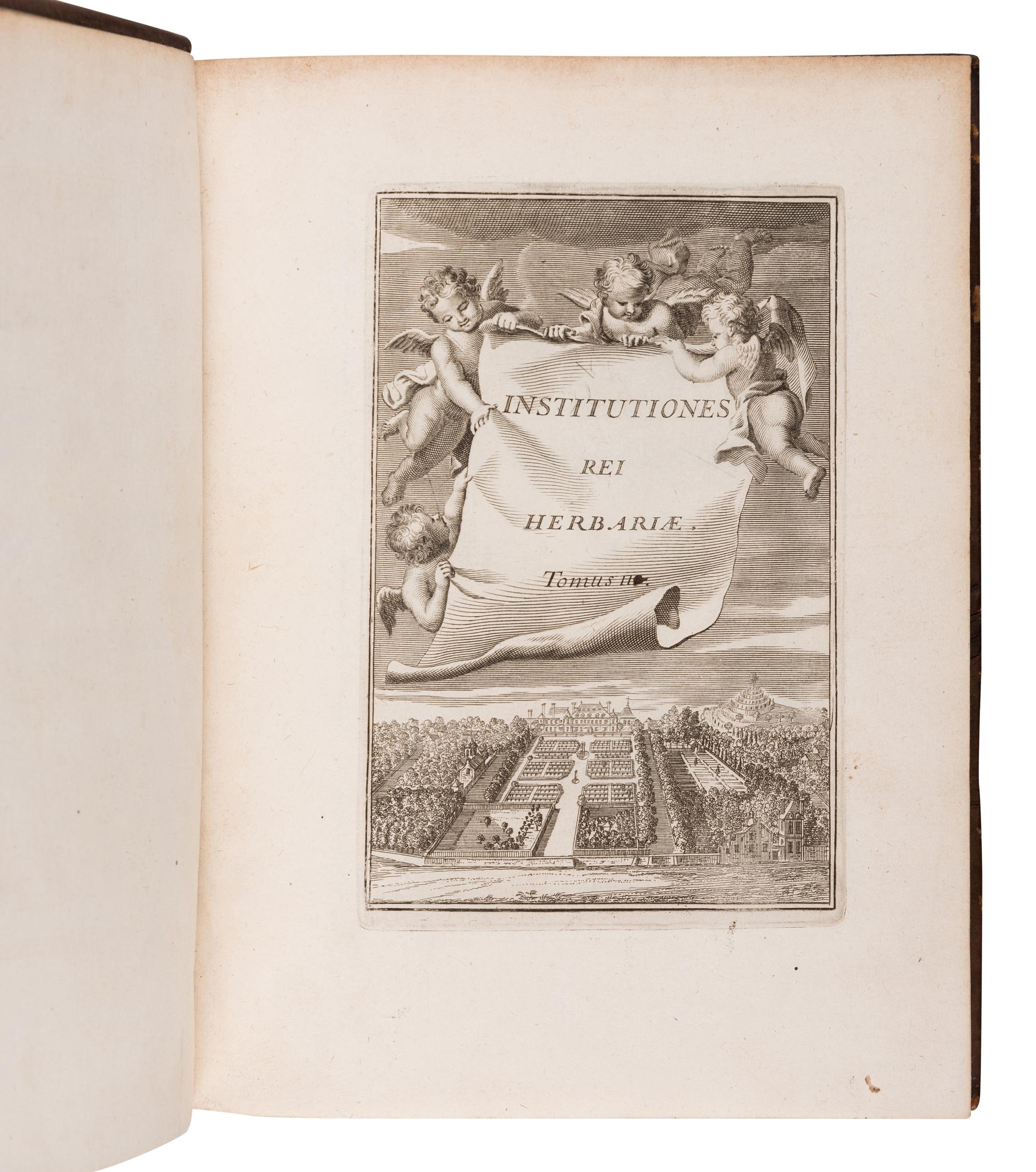 TOURNEFORT, Joseph Pitton de (1656-1708). Institutiones rei herbariae . Paris: Typographia Regia, 1700.