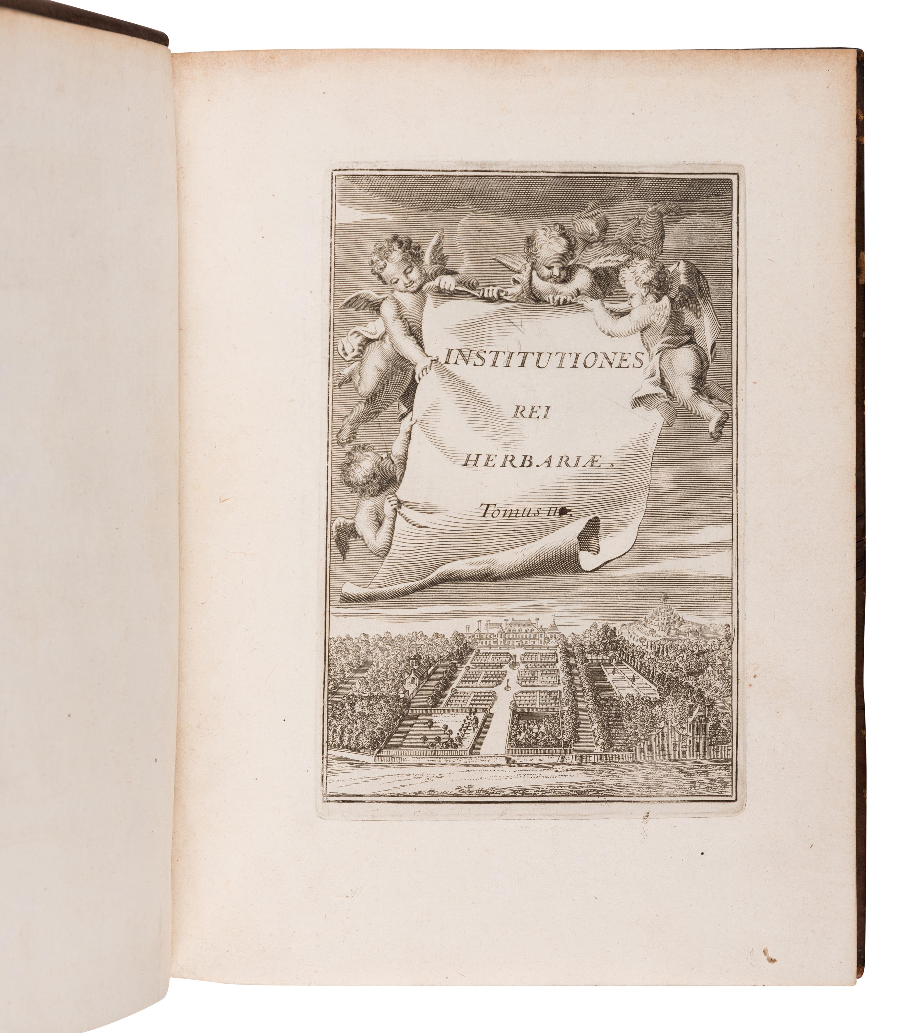 TOURNEFORT, Joseph Pitton de (1656-1708). Institutiones rei herbariae . Paris: Typographia Regia, 1700.