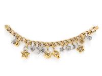GOLD AND DIAMOND CHARM BRACELET