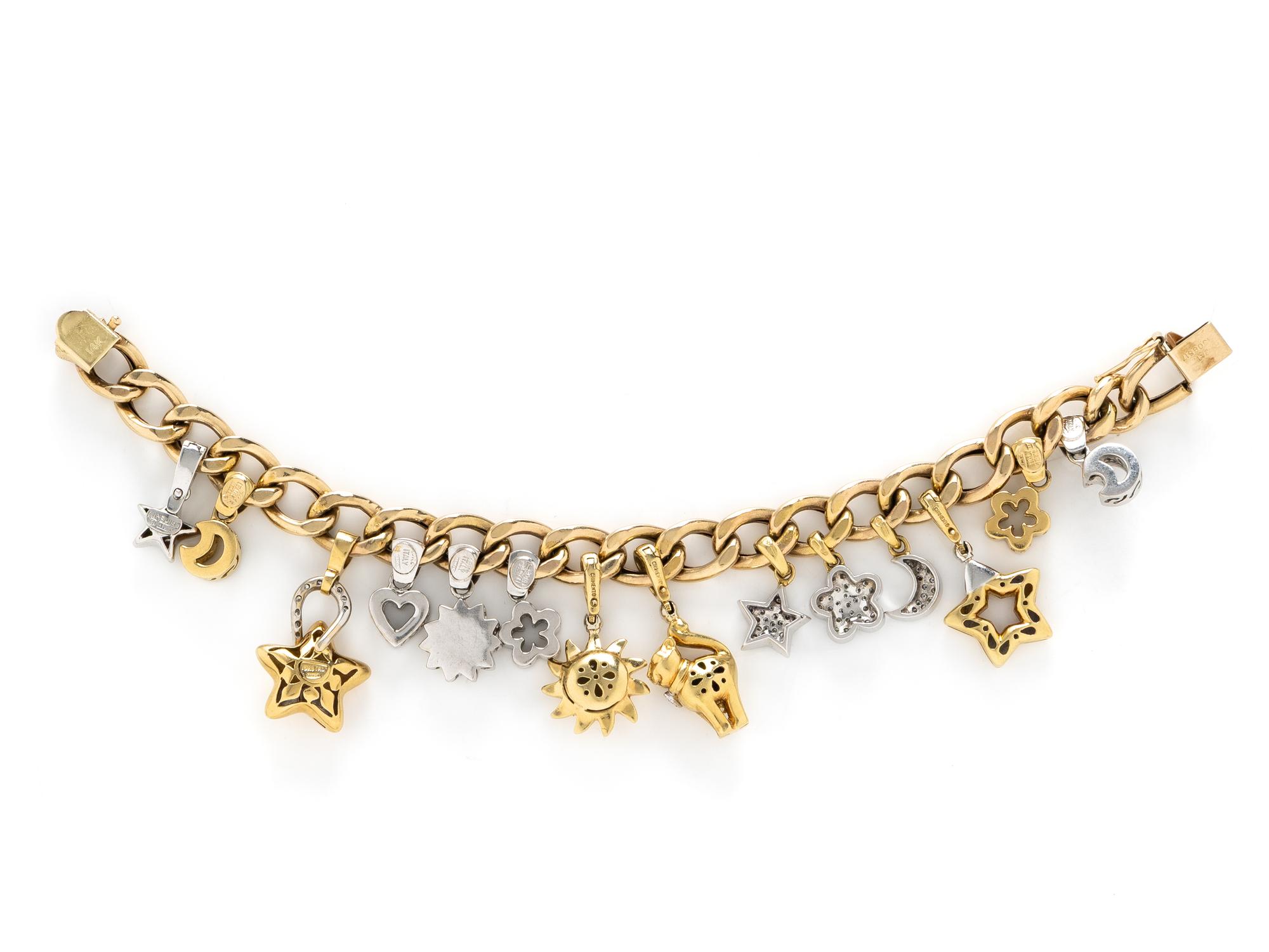 GOLD AND DIAMOND CHARM BRACELET