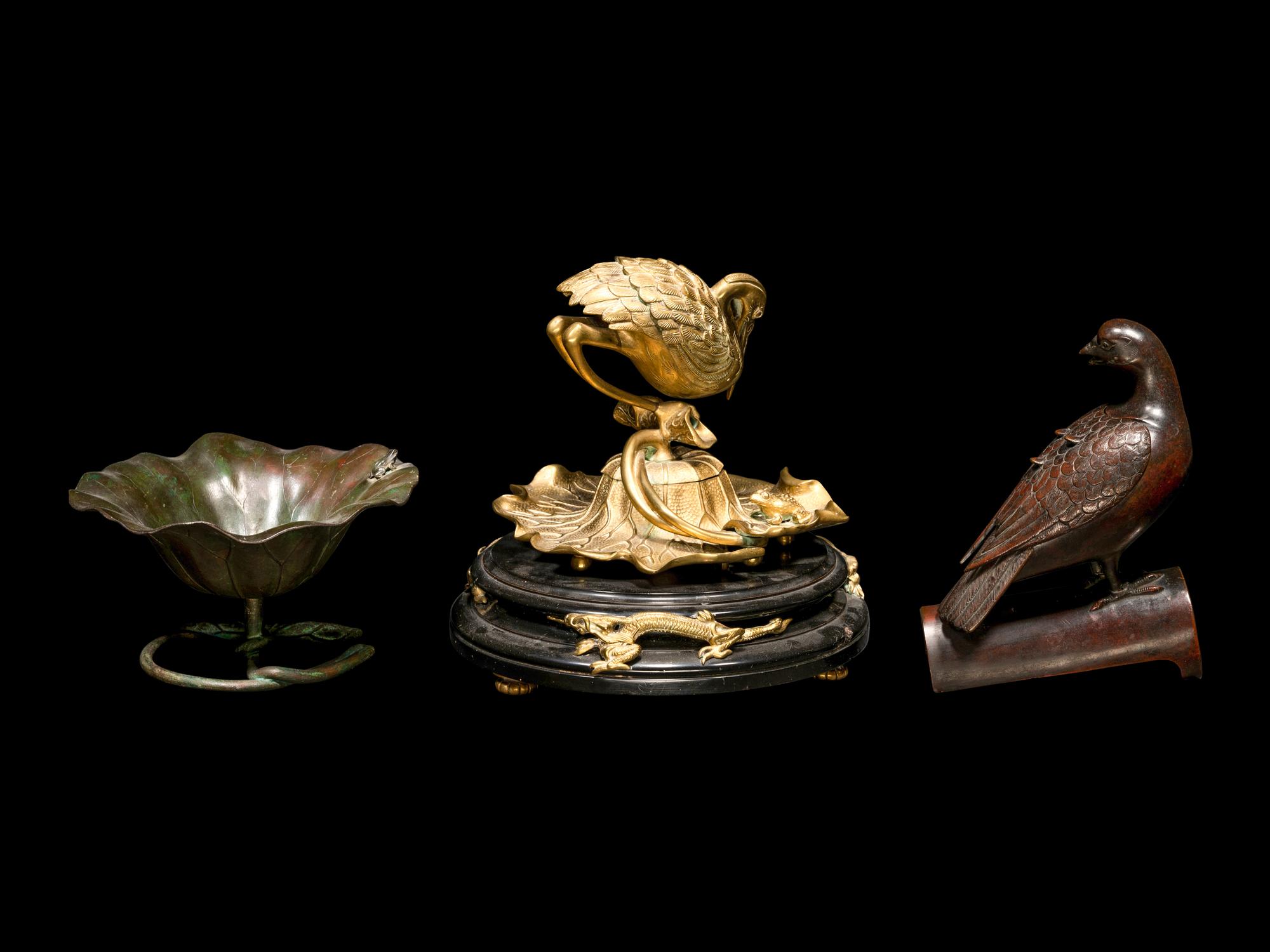 Three Japanese Bronze Articles