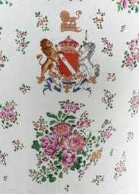 A Large Samson Porcelain Vase Converted to a Glass-Top Table