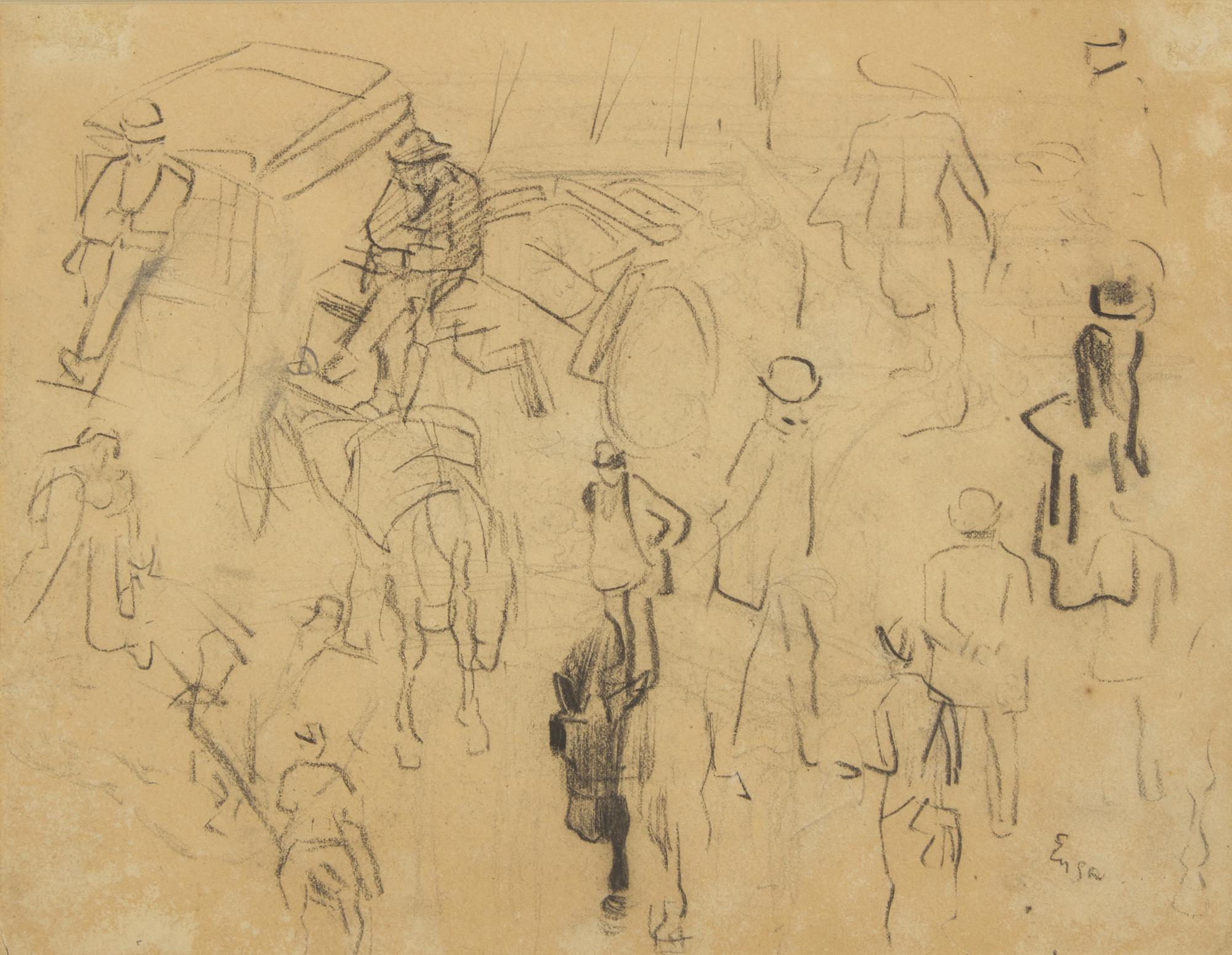 Still Life; with Figure Studies (A Double-Sided Work) , 1882
