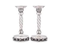A Pair of Georg Jensen Silver Candlesticks