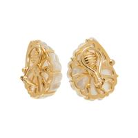 TRIANON, ROCK CRYSTAL, MOTHER-OF-PEARL AND CULTURED PEARL EARCLIPS
